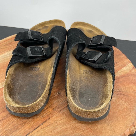 BIRKENSTOCK ARIZONA BLACK SUEDE SANDALS WITH SOFT FOOTBED in WOMEN’S SIZE 38/7 - Picture 4 of 5